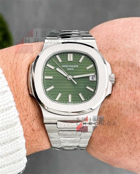 patek philippe green dial nautilus|Patek Philippe 5711 green dial.